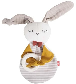 kikadu Naturkautschuk-Beißring Hase - Babyspielzeug aus 100% GOTS-zertifizierter Bio-Baumwolle