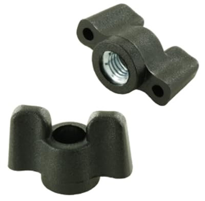 cyclingcolors 2x dado testa farfalla M4 M5 M6 plastica nero zigrinato dadi acciaio (M5)