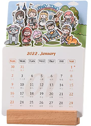 YMXWFC Tischkalender 2022 Kreative Cartoon Desk Kalender 2022, Small Desk Calendar Multifunktionszeitplanplan Notebook Daily Termine, Neujahrsgeschenk Rekordzeit (Color : Type-B)