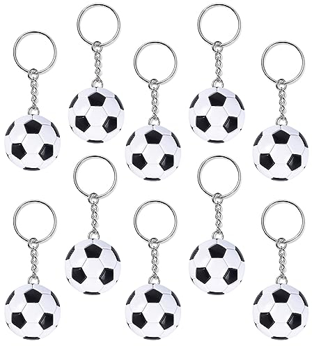 JJYHEHOT 10 Stück Fußball Schlüsselanhänger, Kreatives Fußball Persönlichkeit Anhänger Geschenk Fußballfans Schlüsselanhänger für Rucksäcke Dekorationen Kleidung Radfahren