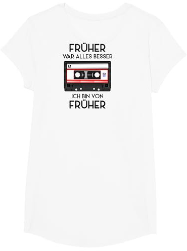 Früher War Alles Besser Lustiger 90s Retro Party T-Shirt, Herren, Weiß, S, Kurzarm, Klassische Passform, T-Shirt, Party, 80er-Partys, 90er-Partys, Nostalgische Veranstaltungen