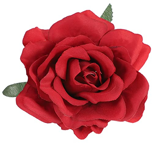 Stoff Rose Blumen Haar Clips Rose Haarclip Rose Brosche Haarnadel Rose Haar Barrette Braut Blumenhaarzubeh?r für Brauthochzeitsfeier Dunkelrot Rose Brosche Pin