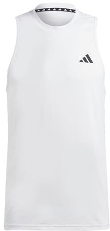 adidas Hombre Train Essentials Feelready Training Sleeveless tee, White/Black, L