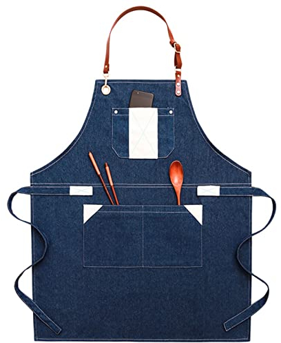 BATTTX Arbeitsschürze Herren,Robuste Werkzeugschürze For Männer, Arbeitsschürze Mit Werkzeugtaschen For Küche, Garten, Keramik, Werkstatt, Garage Und Mehr