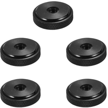 ThtRht 5 Pack Thumb Nuts 1/4-20 Female Screw Knob Knurled Wheel Lock Nut Mount Adapter Spacer for 1/4 inch Hot Shoe Flash Stand Tripod Camera Rig DSLR Selfie Stick Photography