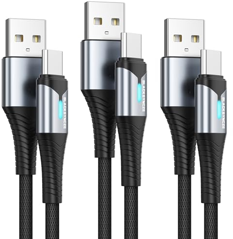 BLACKSYNCZE Cavo USB C [3Pezzi 0.5M+2M+2M] 3,1A Cavo USB Type-C Ricarica Rapida Cavetto USB C Nylon Cavo Tipo C per iPhone 15 Pro Max, Samsung Galaxy S23 S22 S21, Note20, Huawei P50, Pixel 7, OnePlus