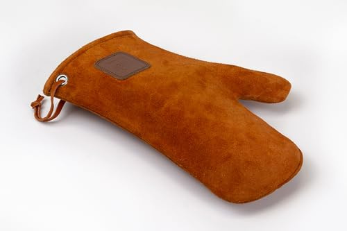 GRILLROSTPROFI Grillhandschuh, echtes Leder, Universalgröße - Ofenhandschuh, BBQ-Handschuh, Kochhandschuh rechts und Links passend