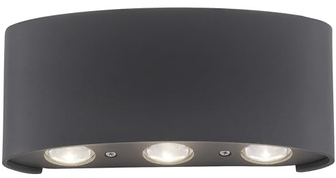 Paul Neuhaus LED Wandlampe 6 flammig anthrazit farbig Außenlampe Innenlampe dekorativ, Anthrazit (9488-13)