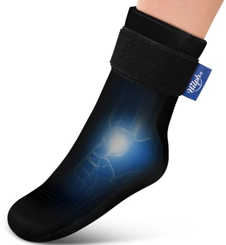 Hilph Kühlsocken Füße Kühlpads für Schwellungen, Fußkühler Kühlhandschuhe Chemotherapie Kühlschuhe Füße Neuropathie, Chemo, Achilles Tendonitis, Postpartale Fußschwellung, Schwarz - 1 Stück