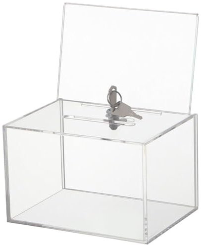 Hrippy Visitenkartenbox Aus Acryl, Wahlurne Schloss, Spendenbox, Sichere Ticketbox, Stimmzettelbehälter Schloss Für Die Abstimmung
