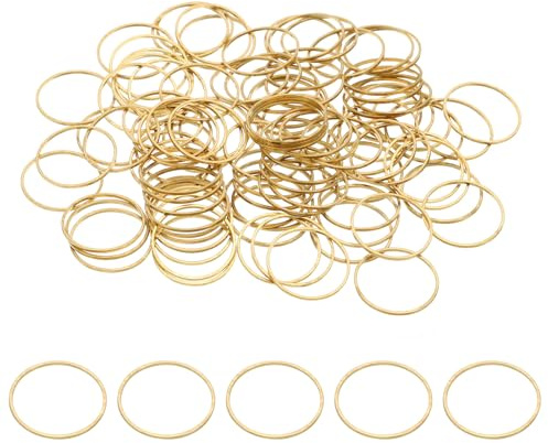 PATIKIL 20 mm OD x 18,5 mm ID örhänge pärlring, 100 st massiv kopparpärlor fynd ring