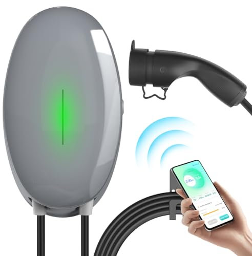 WISSENERGY Wallbox 7,4kW Tipo 2 con APP Controllo, Stazione di Ricarica per Veicoli Elettrici, Supporta la Connettività Standard Bluetooth, Caricatore Monofase IEC 62196-2, Cavo 32A 6M