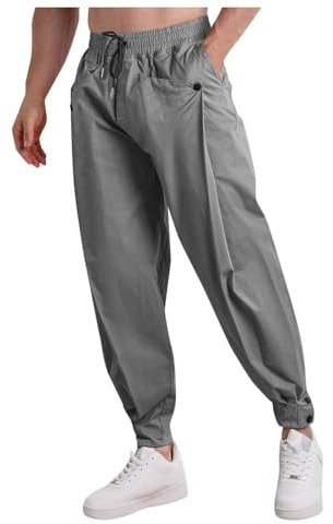SRZYMJ Cargo Stretch Hose Herren Jogginghose Herren lang Sommer Baumwolle Freizeithose Outdoor Hosen für Cargo Jeans Trainingshose lang Sporthosen Softshellhose Winter Jogginghose Trekkinghose Grey