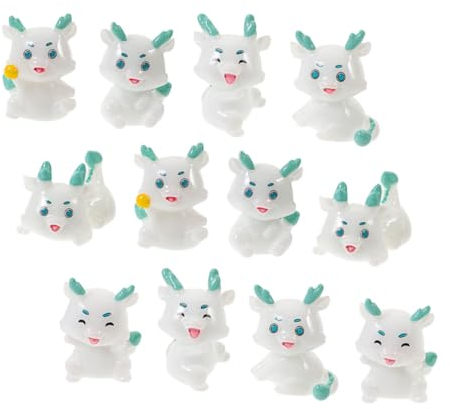 Alasum 12stücke Teiliges Von Mini-drachenfiguren Aus Resin Niedliche Handgefertigte Deko Für Jahr des Drachen Für Schreibtisch Zu Neujahr