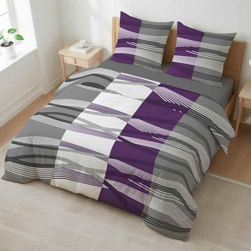 etérea Microfaser Bettwäsche 155x220 cm + 80x80 cm Hunter Lila | 100% Polyester · Soft-Peach-Veredlung · Reißverschluss · 60°C waschbar · Ganzjahres · STANDARD 100 by OEKO-TEX