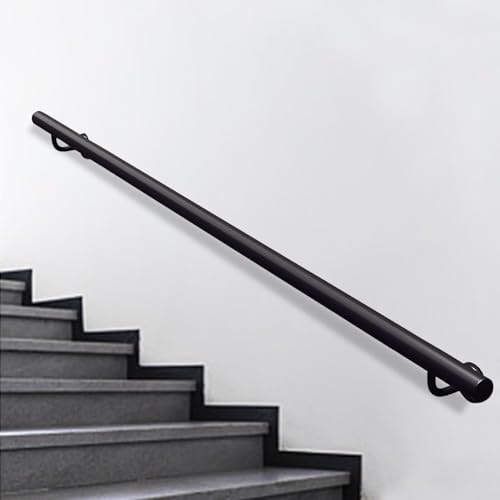 Pasamanos de tubo redondo para exteriores, pasamanos de escalera para montaje en pared, barandilla de escalera para escalones interiores y exteriores, balaustre, barandilla Dalvanizada de hierro forja