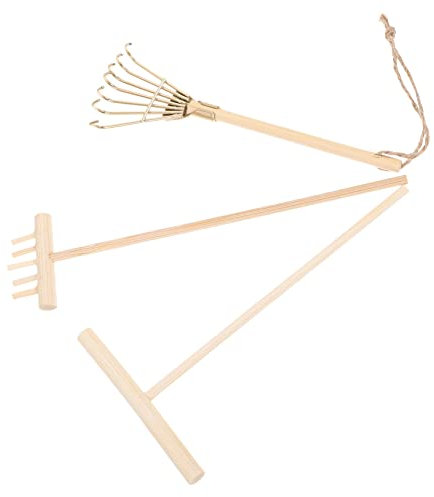 POPETPOP 3pièces Râteau de Jardin Zen Mini Outils Faits Main pour Table à Sable Décorations de Jardin Zen Créations Artisanales pour Bac à Sable
