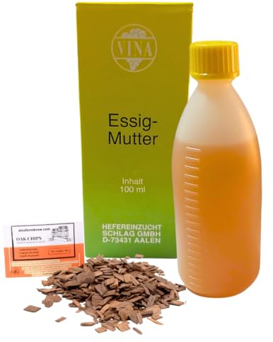 Kit per la Produzione di Aceto - Madre di Aceto VINA 100ml – Aceto di Mele, Sidro, Vino, Frutta e Balsamic