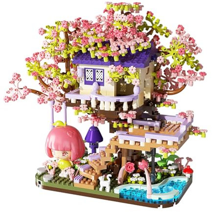 LULUFUN Juego de Bloques de construcción, Juguete de construcción de casa de árbol, casa de Flores Creativa con Columpio, Regalo para Adolescentes y Adultos (1275 Piezas)