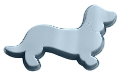 Moule de gâteau de chiot teckel, poêle à pâtisserie en silicone en forme chien, Forme d'animal Moule chocolat outils pour les cupcakes, muffins, chocolat et gelée/bleu