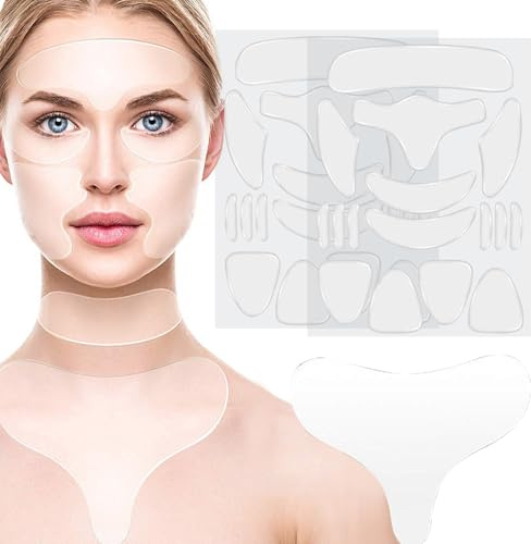 RoseFlower Cerotti antirughe fronte viso, cerotti antirughe riutilizzabili, patch silicone antirughe viso per rimuovere le linee di espressione di viso, fronte, patch occhi riutilizzabili