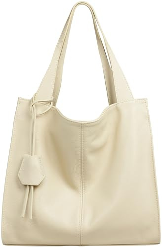 Caspar Große Damen Leder Schultertasche XL Shopper mit praktischer Innenaufteilung - PREMIUM LINE - Modell No.832 - Made in Italy