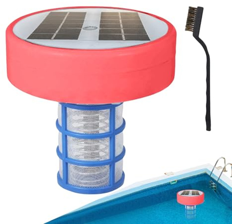Solar Poolbeleuchtung ABS Schwimmender Poolreiniger Solar Ionizer Für Pool Automatischer Wasserreiniger Wasserreiniger Pool Ionizer Solar Ionisator Für Süßwassersalzwasser, Reinigungsmittel