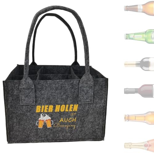 JYNVO Porte Bouteille 1 Sac à Bière Feutrine (6 Bouteilles, Soirées/Cadeaux, pour Hommes/Amateurs de Bière)