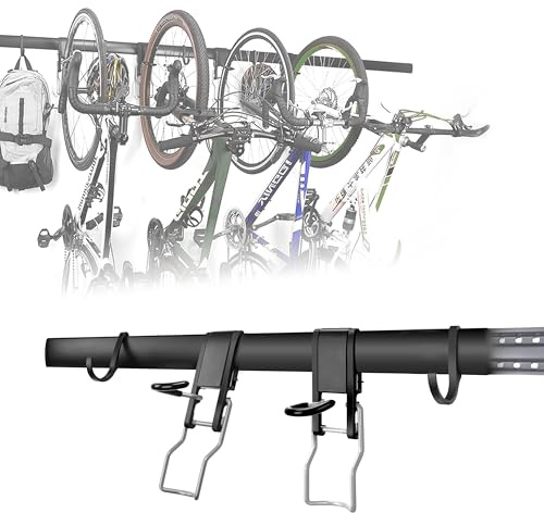 HOMENOVA Adjustable Garage Bike Rack – Heavy-Duty Vertical Wall Mount Storage for 4 Bikes & 4 Helmets, Space-Saving Design, 1000 lbs Weight Capacity