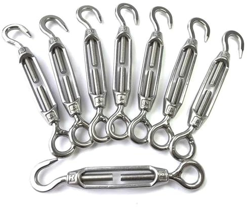 Turnbuckle Wire Tensioner Pack Of 8 Stainless Steel M4 Hook And Eye Turnbuckle Wire Rope Tensioner(8pcs M4 0j)