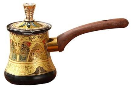 FytStycale Türkische Kaffeekanne, Schokoladenschmelztopf aus Edelstahl, Leicht zu Reinigen, Türkische Kaffeemaschine, Kaffeekocher, Teekocher, Milchkochtopf für Die Küche, Cafe, Büro, 550 Ml - Stil a