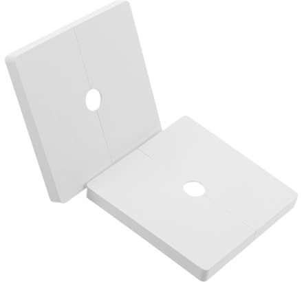 Operitacx 2 Stück Quadratische Kunststoff Rosettenblende Weiß 12mm Lochdurchmesser Wandverkleidung für Steckdosen Sanitär Abnehmbare Blindabdeckung für Flexible Elektroinstallation