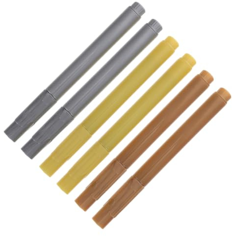 SUPVOX 6 Piezas Pen para Inscripciones Lápidas Marcadores Permanentes Impermeables para Grabado Piedra Secado Rápido Colores Plata Cobre para Restauración Granito y Mármol
