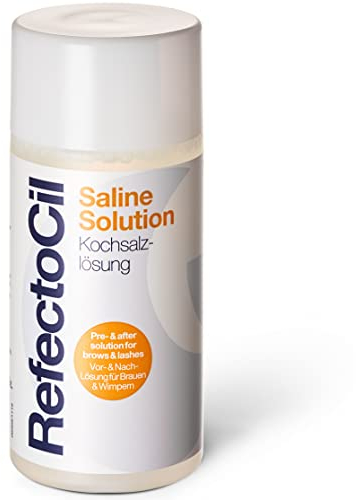 RefectoCil Sérum physiologique/Solution saline de 150 ml pour dégraisser en profondeur avant une coloration ou un rehaussement des cils