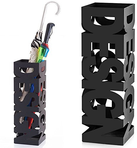 BAKAJI Portaombrelli Stand in Ferro Design BAK9 (Nero)