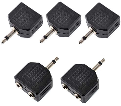 Oiyagai 5er Set 3,5mm Mono Audio Y-Adapter – 1x Klinke Stecker auf 2X Buchse, Aux Splitter Kabel Verteiler für Kopfhörer, Lautsprecher, Verstärker, DIY Audio Projekte