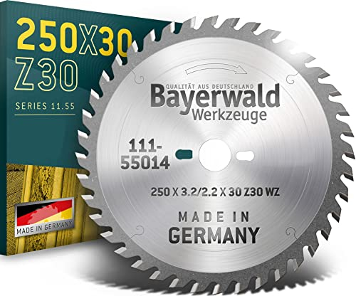 Bayerwald - HM Kreissägeblatt - Ø 250 x 3.2 x 30 | Z=30 QW | Serie 11.55 - Wechselzahn für Längs- & Querschnitte in Holz/Holzwerkstoffen