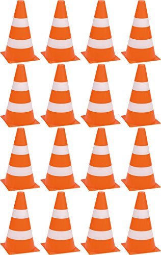 Idena 40085 - Pylonen, 4er Set, Verkehrshütchen aus Kunststoff, für Sport, Outdoor, Slalom, Fußball, ca. 24 x 13,5 cm (4)