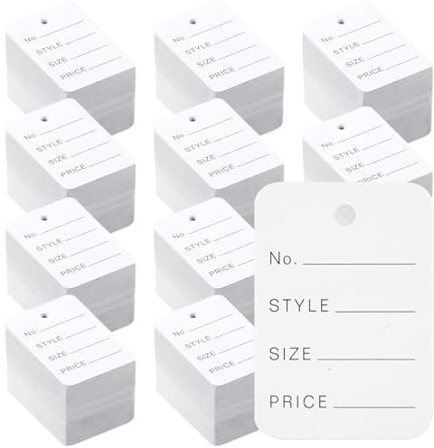 Nicunom 2000 PCS Price Tags,1.94 X 1.38Clothing Tag White Pricing Tags Clothes Size Tag Merchandise Marking Display Label for Product Jewelry Retail