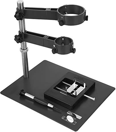 Tiiyee Hot Air Gun Clamp Stand, Adjustable Hot Air gun Holder Soldering Work Station Hand Piece Gun Holder Repair Tool Lightweight Sturdy Hot Air Gun Helping Hands for DIY Desoldering
