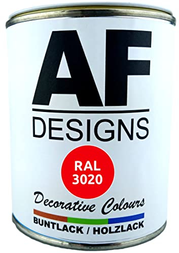 Alex Flittner Designs Buntlack Holzlack RAL3020 auf Wasserbasis 750ml glänzend Innen Aussen Möbel