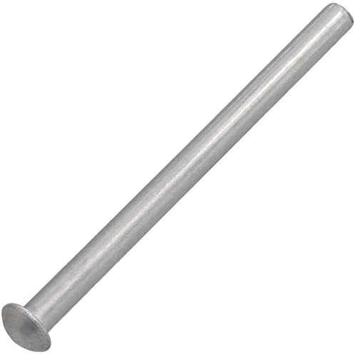 AERZETIX - C62025 - Lot de 10 Rivets en aluminium Ø3x40 mm à tête demi-ronde bombée - rivet plein/à frapper - DIN 660 - couleur argent - assemblage non démontable tôle cuir riveteuse