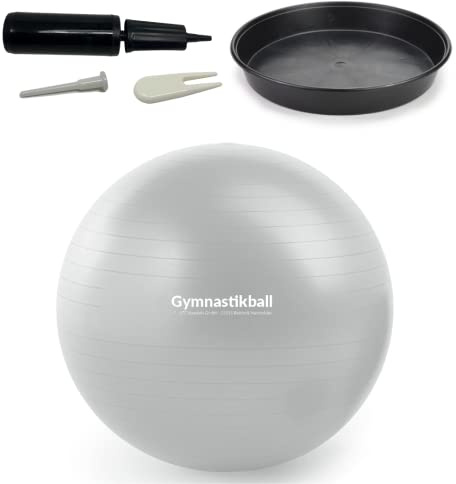 ATC Handels GmbH Gymnastikball Set Ø 45, 55, 65 & 75cm inkl. Stopperschale, Ballpumpe, Ventilöffner und Maßband - Fitness, Therapie und als Sitzball fürs Büro