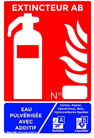 Panneau extincteur Eau pulvérisée additif PVC 200 x 150 mm