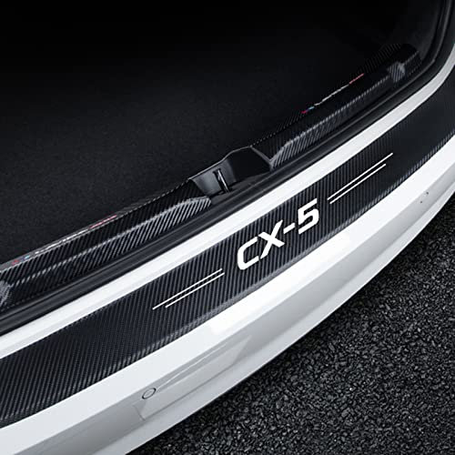 Carbon Fiber Rear Bumper Protector Sticker, for CX5 CX 5 CX-5 2012-2022, Car Trunk Door Sill Edge Anti-Scratch Decorative Strips Styling Accessories,Black