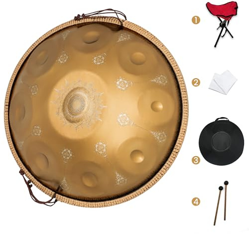 AS TEMAN Handpan 9 note 440Hz D Minor Scale Handpan tamburo 22 pollici con set regalo
