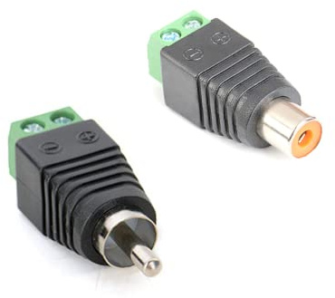 YSJJZRL 2 Piezas RCA Macho/Hembra Enchufe a AV Terminal de Tornillo Adaptador de Conector de Audio/Video (RCA Macho+Hembra)