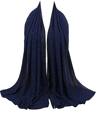 rtdgcv Seidenschal Damen Weiches Chiffon-Kopftuch für Frauen, Frühling, Sommer, langer Schal, muslimischer Hijab Seidenschal 100 Seide Musselin Schal Damen
