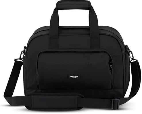 LARKSON Weekender Damen & Herren Schwarz - Finja Medium - Stylische Reisetasche Handgepäck mit Schuhfach - Travel Bag aus Recyceltem PET - Wasserabweisend