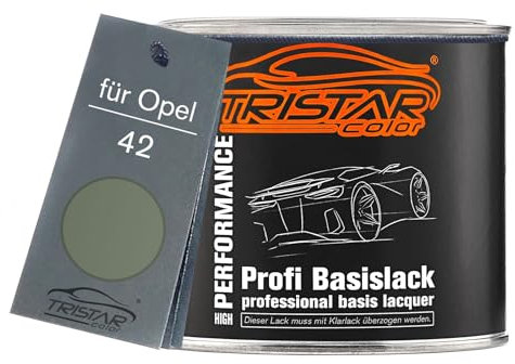 TRISTARcolor Autolack Dose spritzfertig für Opel 42 Olivgrün Metallic/Olive Green Metallic Basislack 0,5L